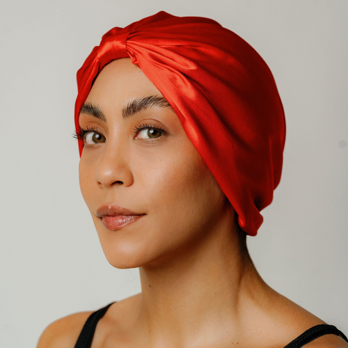 Atelier Proper Organic Silk Hair Bonnet Tomato Red