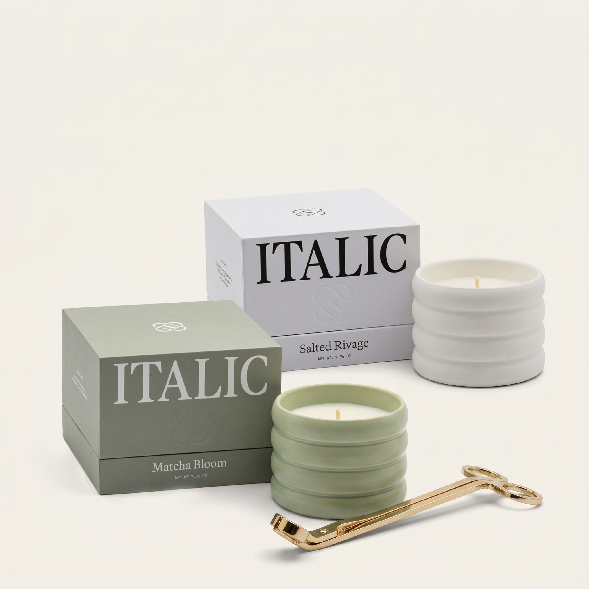 Atelier Proper Soy Wax Ceramic Candle & Wick Trimmer Set