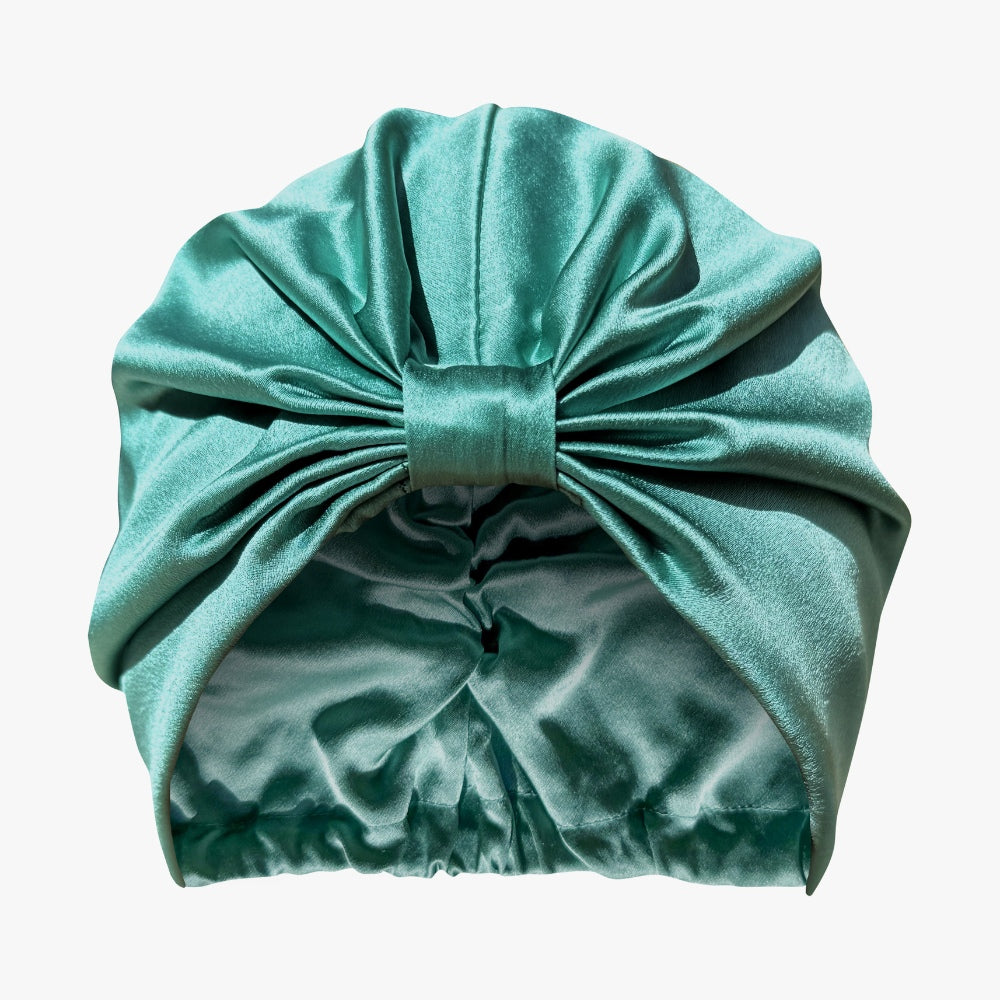 Atelier Proper Organic Silk Hair Bonnet Jade Green