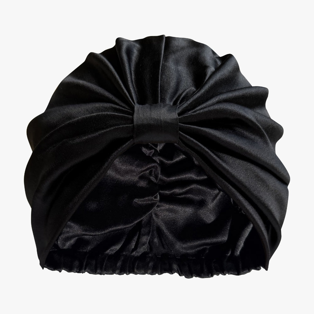 Atelier Proper Organic Silk Hair Bonnet Onyx Black