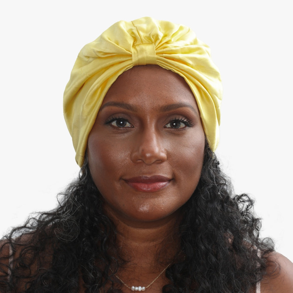 Atelier Proper Organic Silk Hair Bonnet Sunshine Yellow