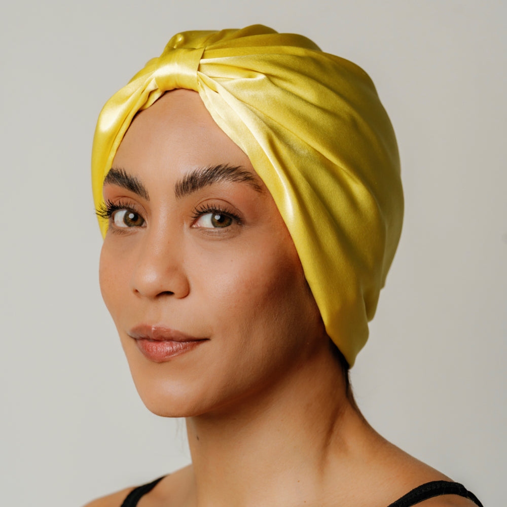 Atelier Proper Organic Silk Hair Bonnet Sunshine Yellow