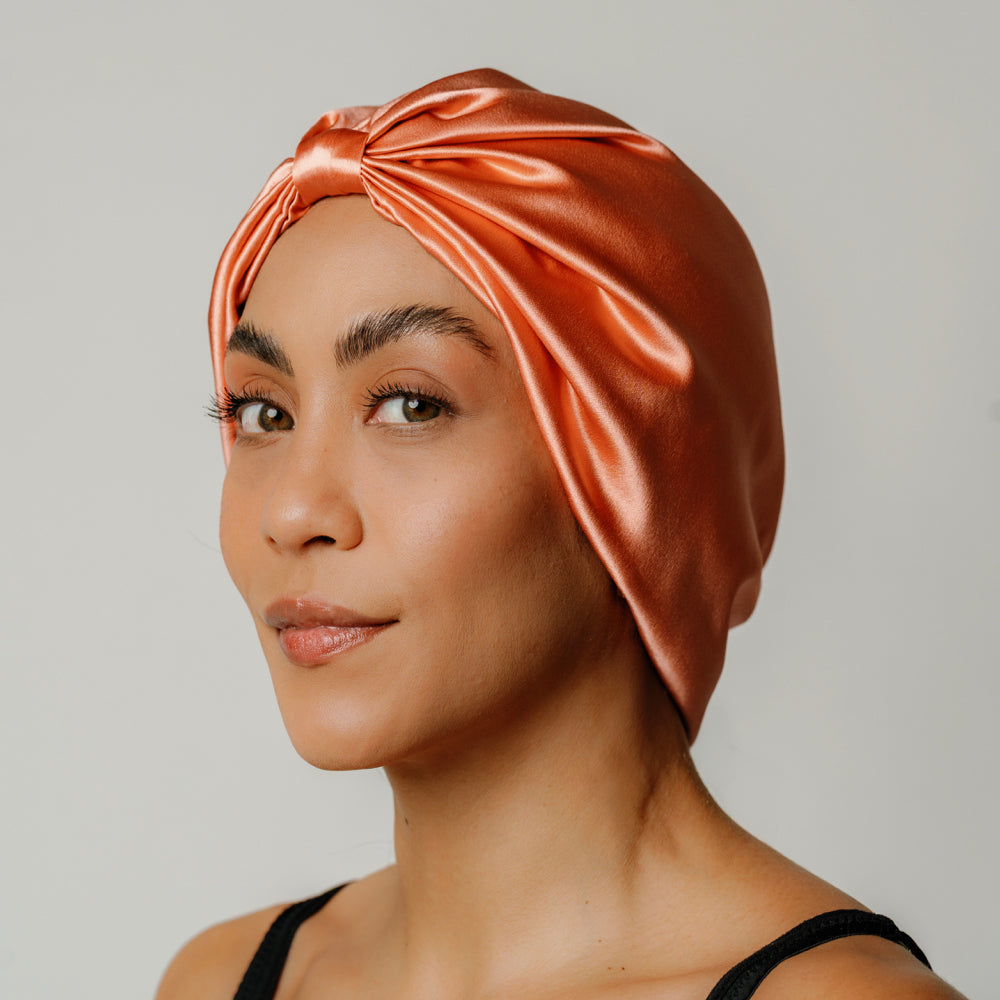 Atelier Proper Organic Silk Hair Bonnet Peachy Coral