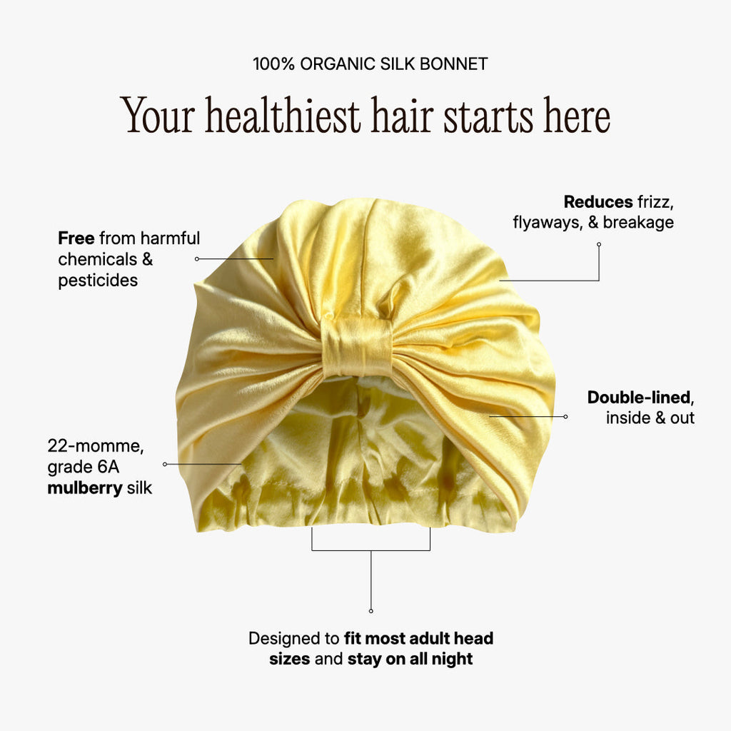 Atelier Proper Organic Silk Hair Bonnet Sunshine Yellow