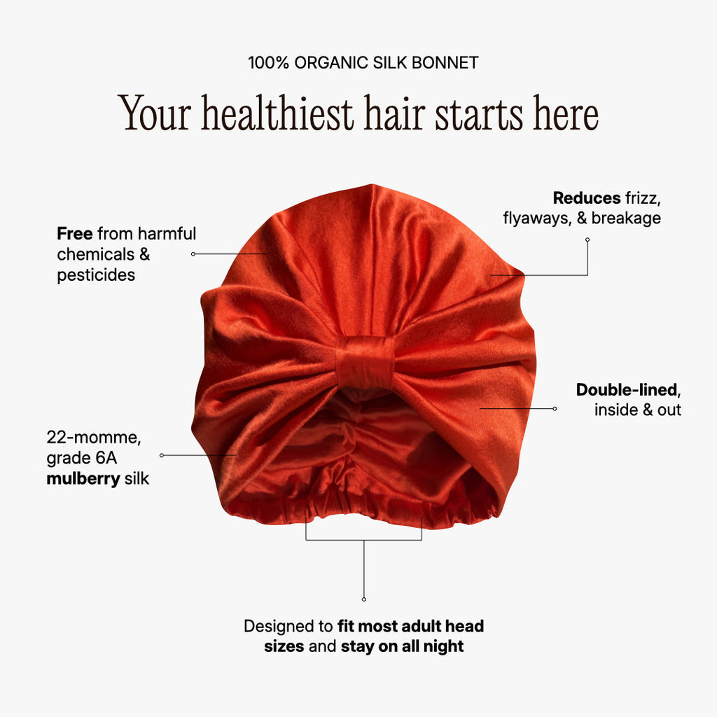 Atelier Proper Organic Silk Hair Bonnet Tomato Red