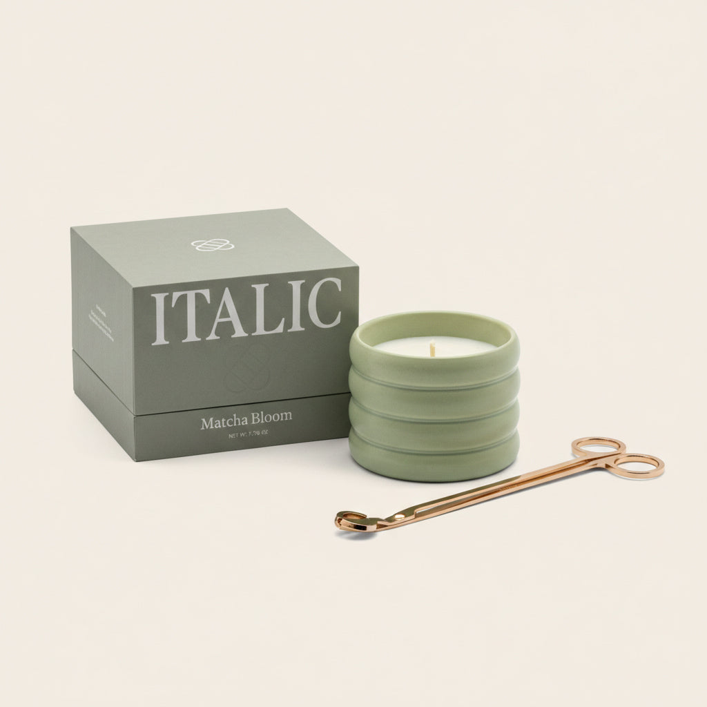 Atelier Proper Soy Wax Ceramic Candle & Wick Trimmer Set